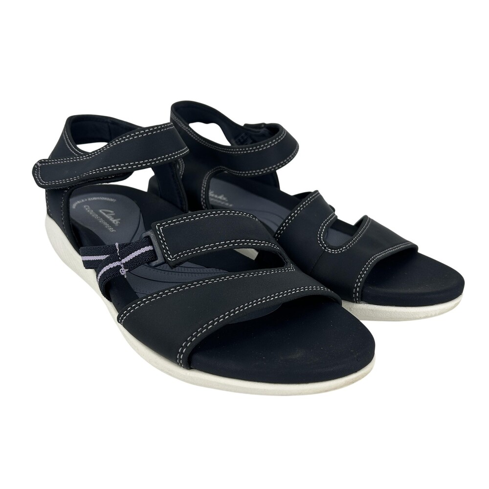 Clarks Cloudsteppers Sandals Shoes Womens Size 8.5 Blue Glide Hi Shore Comfort